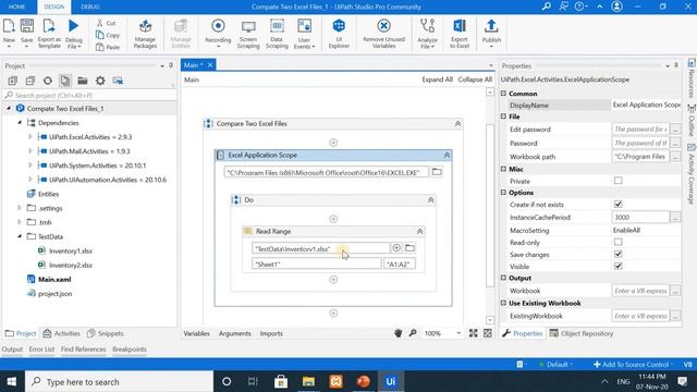 UiPath Compare Two Excel Files смотреть онлайн