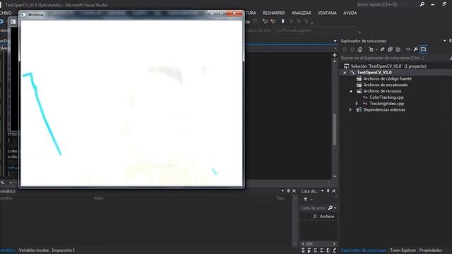 Test OpenCv: Tracking color and drawing silhouette. смотреть онлайн