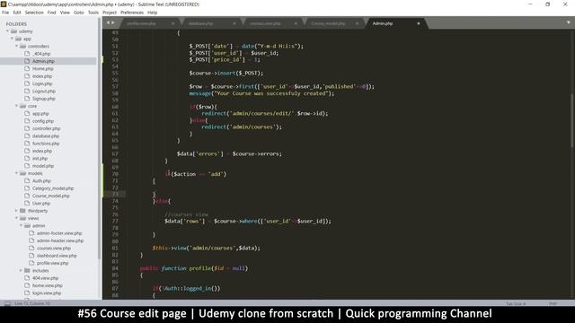 #56 Course edit page | Udemy clone from scratch in php | Quick programming tutorial смотреть онлайн