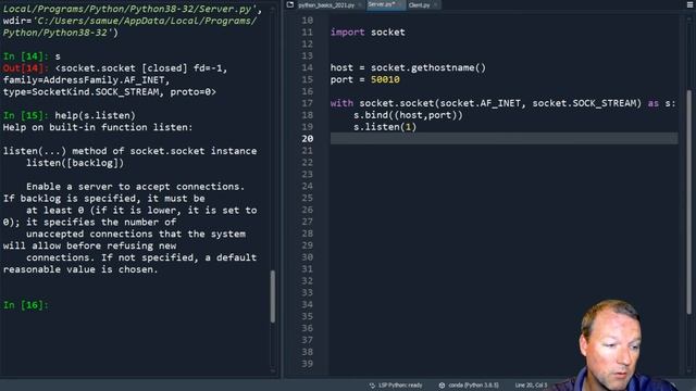 Python Basics Tutorial Socket Object Listen Method || Networking смотреть онлайн