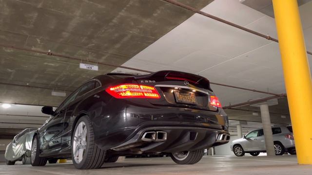 2010 Mercedes E550 COUPE W207, Resonator Delete H-Pipe, First Cold Start