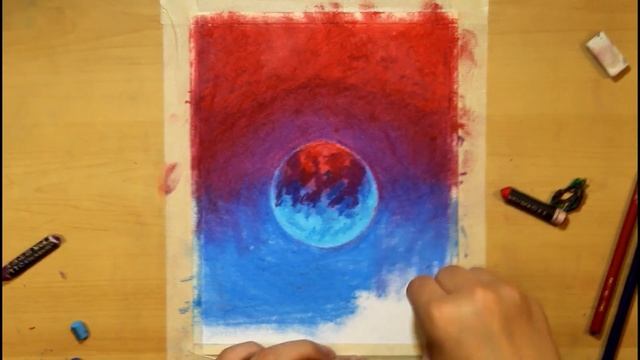How to Draw a Wolf Howling at the Moon eith Oil Pastels (Easy) смотреть онлайн