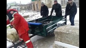 Прикол. Поездка на мотоблоке. Мотоблок с прицепом