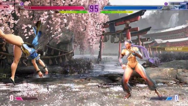Chun-li (breasts out, Bottomless) vs Cammy (dancer, bigger breasts) - Street Fighter 6