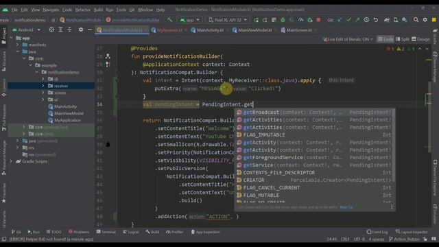 Action Button & Broadcast Receiver - Notifications in Android смотреть онлайн