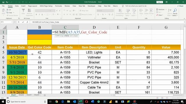 SUM Colored Cells in Excel without VBA | SUMIF by cell Color | MAQ GUIDE смотреть онлайн
