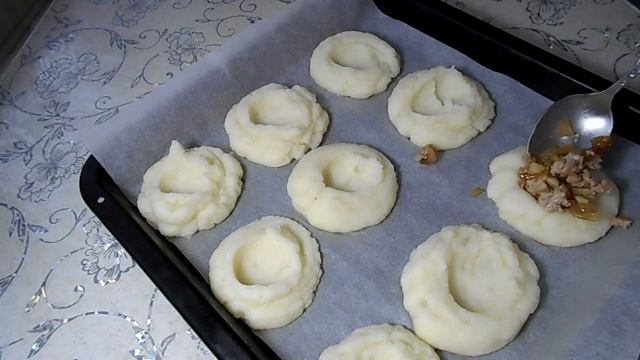 Картофельные гнезда с мясом в духовке. Просто и вкусно! смотреть онлайн