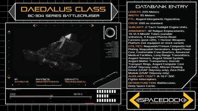 Stargate: BC-304 Daedalus Class Battlecruiser - Spacedock смотреть онлайн