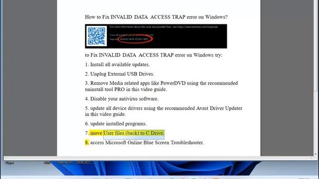Fix INVALID DATA ACCESS TRAP error on Windows 11/10/8 смотреть онлайн