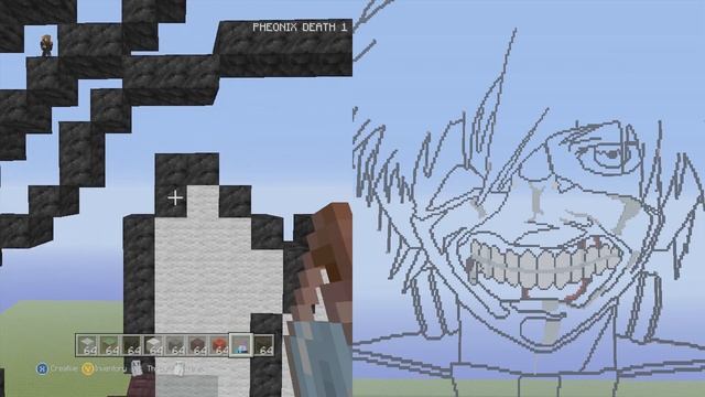 Minecraft Pixel Art Tutorial | Kaneki Ken Part 8 (Tokyo Ghoul)