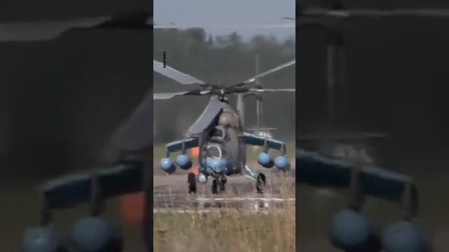 Визуально наглядный пример размеров ударного вертолёта Ми-35 и транспортника Ми-26