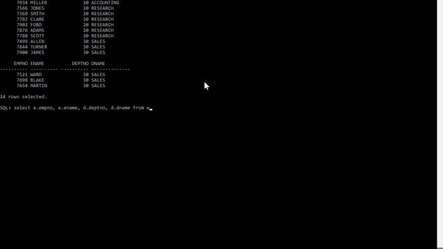 Oracle - SQL PLUS - JOINS смотреть онлайн