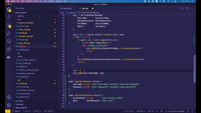 [Backend #21] Implement login user API that returns PASETO or JWT access token in Go смотреть онлайн
