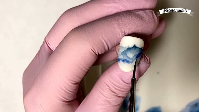 Пейзаж акварелью на ногтях . Как нарисовать горы в тумане смотреть онлайн