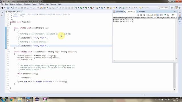 How to use predefined character class word character and non-word character? | Regex in java смотреть онлайн