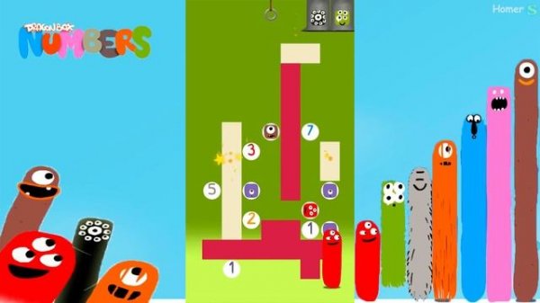Fun Monsters Part 2 Puzzles - Dragonbox: Numbers (iPad, iPhone, Android). Fun game for kids.