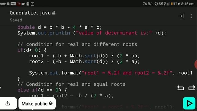 A program of Roots of Quadratic Equation in Java #viral #viralvideo #viralvideos смотреть онлайн