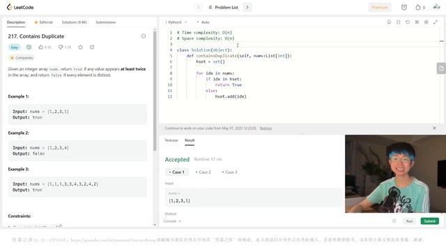 LeetCode Python Solutions: 217 Contains Duplicate #python #coding #datastructures #leetcode смотреть онлайн