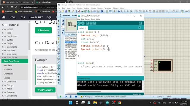 Arduino Coding Data Type Variable w3school | source code смотреть онлайн