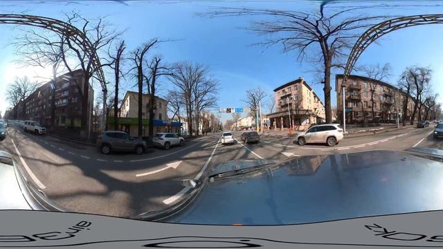 Алматы. Улица Желтоксан (Мира). ? 360° видео с пространственным звуком (Insta360 ONE X2) смотреть онлайн