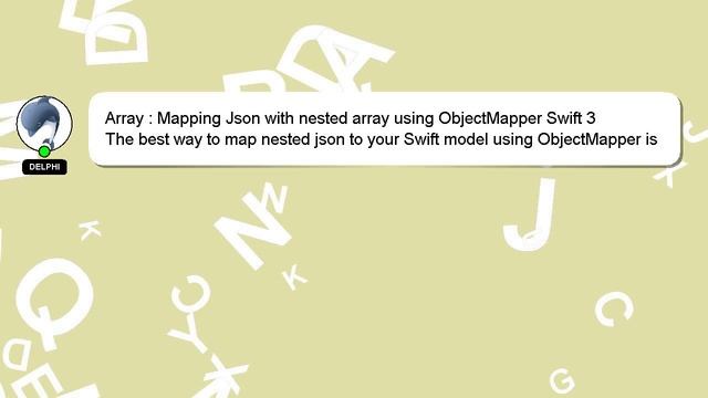 Array : Mapping Json with nested array using ObjectMapper Swift 3 смотреть онлайн