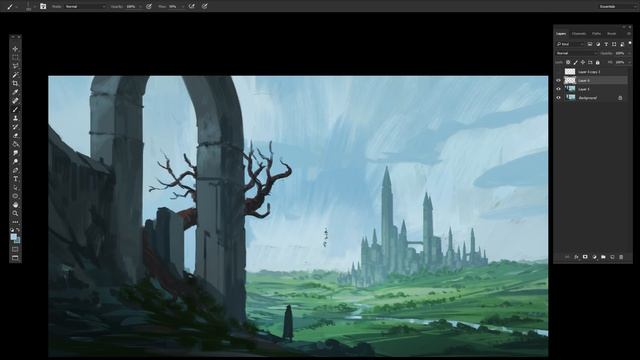 Digital Painting - Fantasy Landscape - Time-Lapse смотреть онлайн