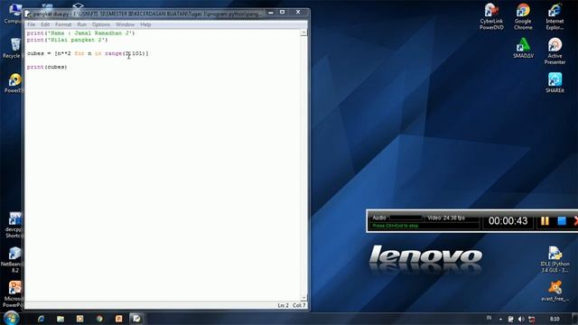 Program pangkat 2 pada python смотреть онлайн