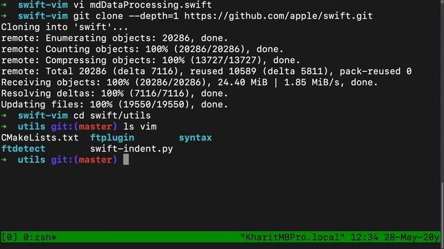Swift syntax highlighting in Vim (Apple official plugin) смотреть онлайн