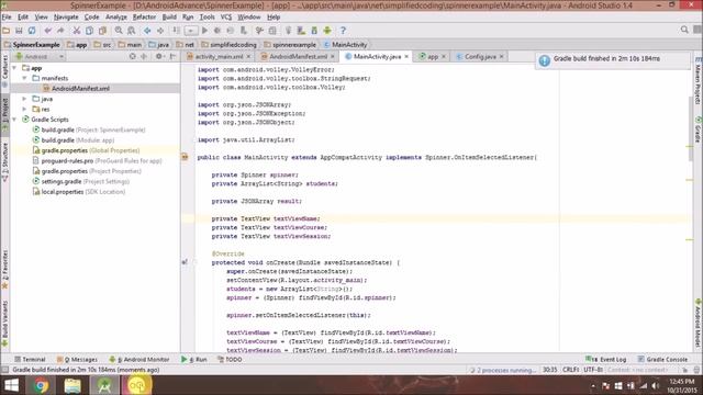 Android Spinner Example to Load JSON using Volley смотреть онлайн