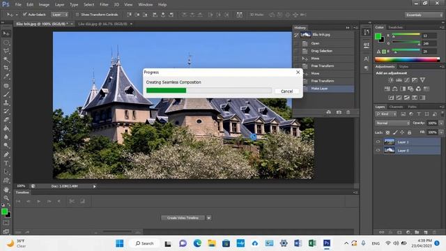 Hòa trộn hình ảnh bằng Auto Blend Layers trong Photoshop смотреть онлайн