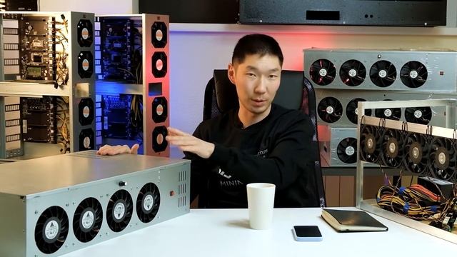 Безрайзерная тушка для майнинга на 8 видеокарт Супер-тихая B85 смотреть онлайн