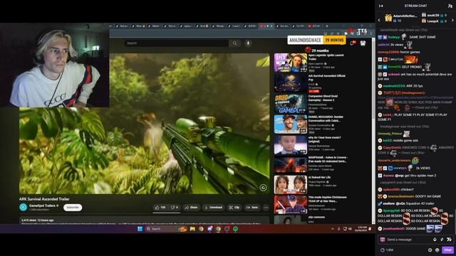 XQc Reacts To ARK Survival Ascended Trailer