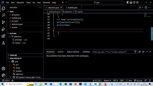 selection sort | java смотреть онлайн