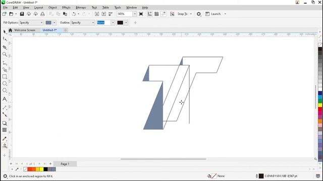Alphabet T Logo Design - CorelDRAW Tutorial смотреть онлайн
