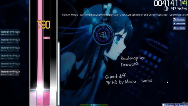 counting stars (nightcore mix) OSU piano gameplay смотреть онлайн
