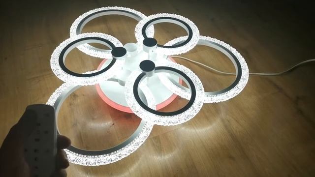 Демонстрация режимов работы светодиодной управляемой люстры Profit Light 8003/6 A WHT смотреть онлайн