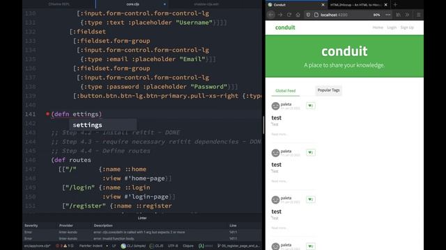 ClojureScript for React Developer - 8. settings page смотреть онлайн