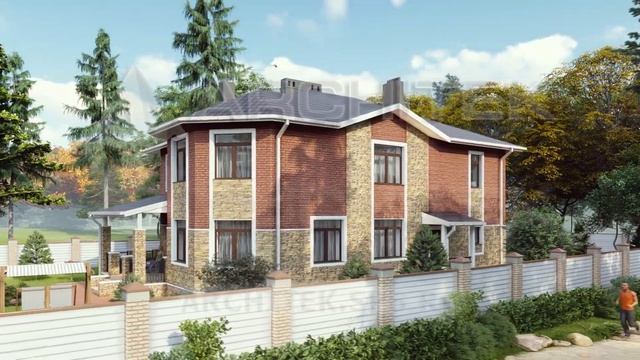 Проект двухэтажного дома с террасой и эркером смотреть онлайн