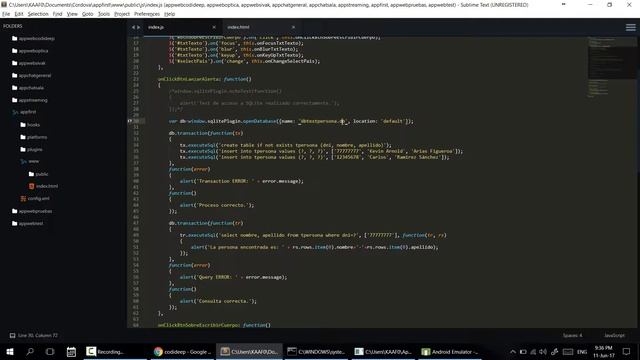APACHE CORDOVA: 007-MANEJO DE SQLITE смотреть онлайн