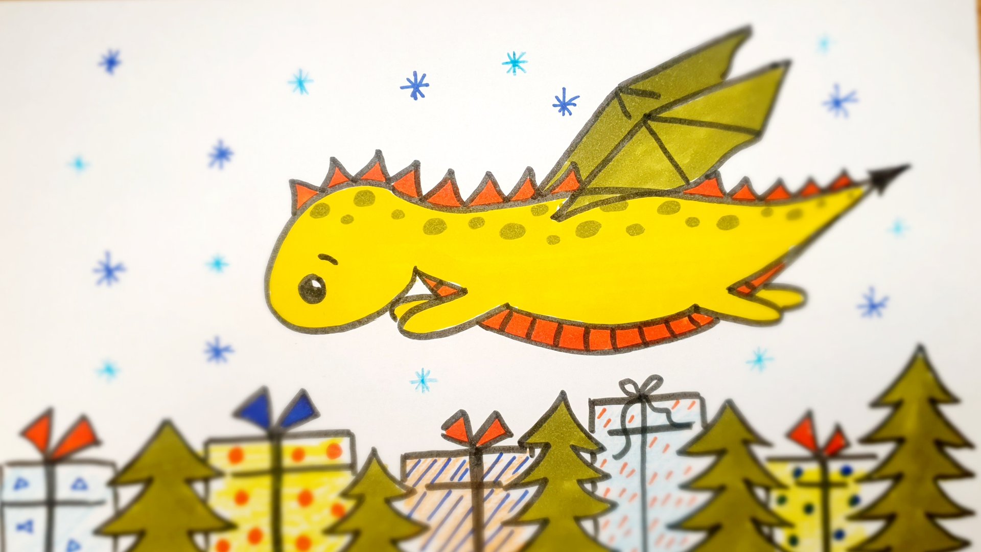 ОЧЕНЬ ПРОСТО рисуем Дракончика!) смотреть онлайн