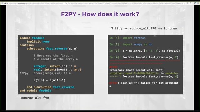 FortranCon2020 [JP]: F2PY: Bringing fast code into the future смотреть онлайн