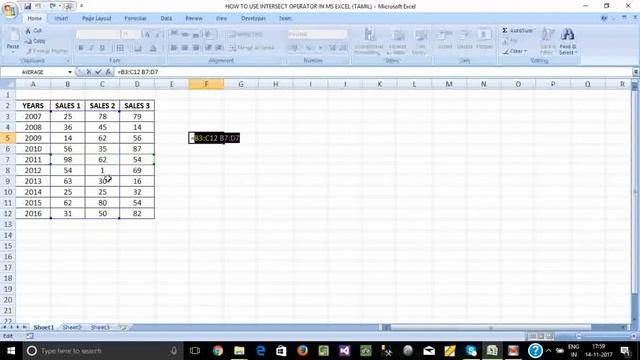 PART 56 - HOW TO USE INTERSECT OPERATOR IN MS EXCEL (TAMIL) | Kallanai YT смотреть онлайн