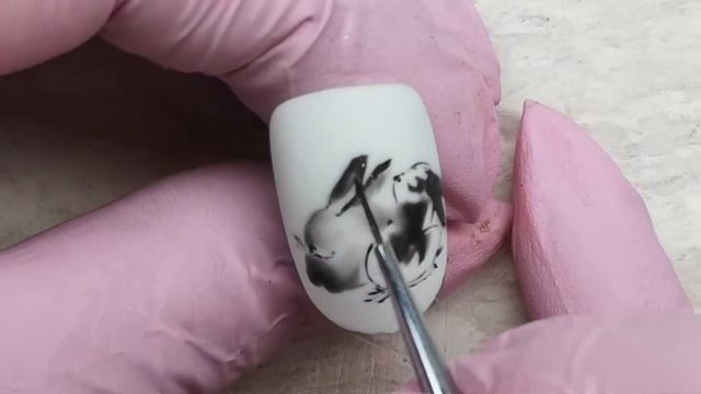 Акварельный дизайн гель-лаком/Зайцы на ногтях/простой дизайн смотреть онлайн