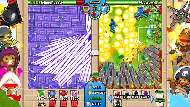 ROUND 100+ LATEGAME :: INSANE 100+ MEGABOOST Temples Of DOOM MOD! (Bloons TD Battles) смотреть онлайн