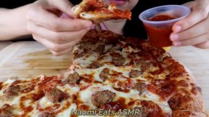 ASMR Marco's Pizza (Pepperoni & Sausage) *No Talking Eating Sounds Big Bites Mukbang