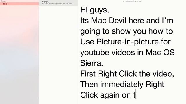 How to use PIP for Youtube on Mac OS Sierra смотреть онлайн