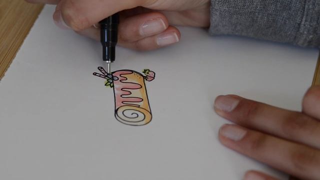 Draw a Strawberry Cake Roll | FREE PNG Download Below | Brush Pen Watercolor Art смотреть онлайн
