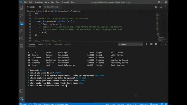 Node.js employee tracker command line interface app смотреть онлайн
