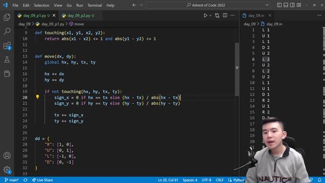 Day 9/25: Rope Bridge | Advent of Code 2022 Explanations смотреть онлайн
