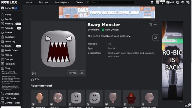 [FREE ITEM] How to get the SCARY MONSTER DYNAMIC HEAD | Roblox смотреть онлайн